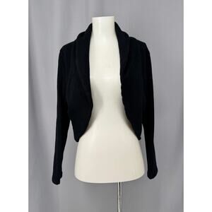 James Perse Jacket Womens Medium Black Shawl Collar Cropped Lagenlook Boho